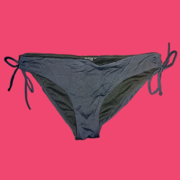 Roxy Beach Classics Hipster Lace Bikini Bottom Size S Black Summer Pool Vacation - Picture 1 of 4